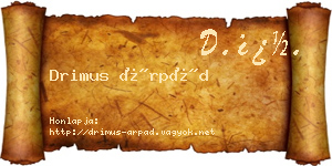 Drimus Árpád névjegykártya