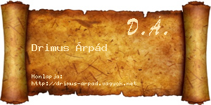 Drimus Árpád névjegykártya