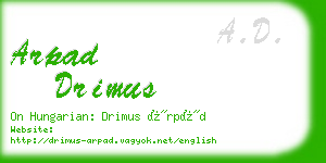 arpad drimus business card